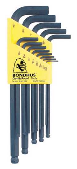 BONDHUS L/Wrench Hex Key Set 13pc Imperial BLX13 (Each)