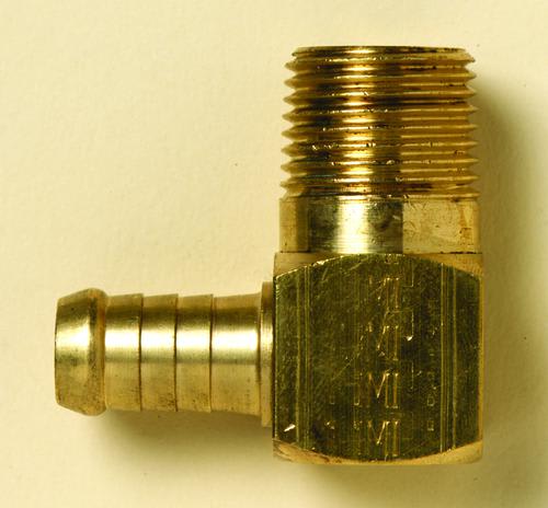 Elbow 8mm hosetail to 1/4" male BSPT thread (each)