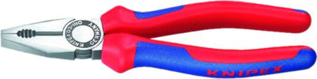 Knipex 200mm combination pliers with ergonomic design, polished head, and durable steel for versatile cutting and gripping.