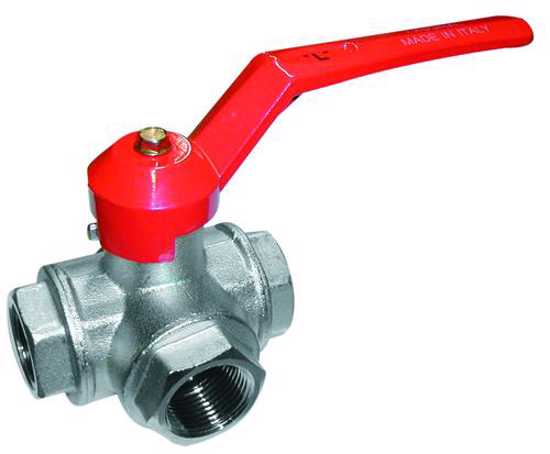 RuB Ball Valves-L-Port Brass 3 Way (Each)