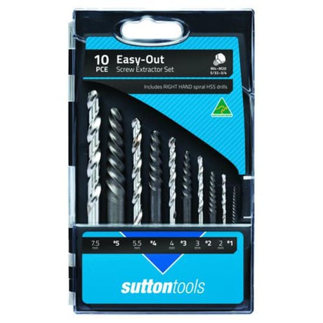 Screw Extractor Set No 1 - 5 with Drill Bits, designed for easy extraction of stubborn screws and bolts in DIY projects.