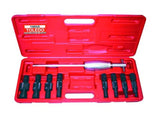 Toledo Split Collet Extractor Set with 9 pieces for efficient, damage-free removal of bearings and seals, stored in a hard case.