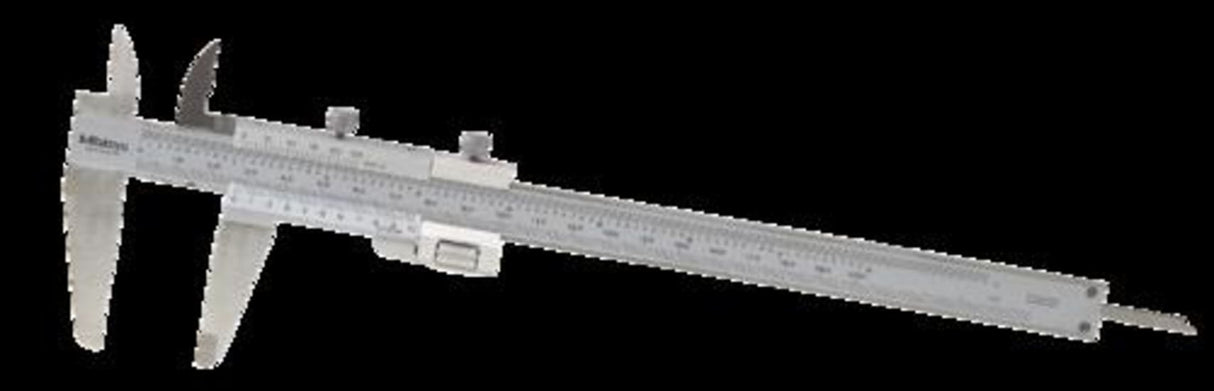 MITUTOYO Vernier Caliper 11"/280mm 532-121, precision stainless steel tool with fine adjustment and clear graduations for accurate measurements.