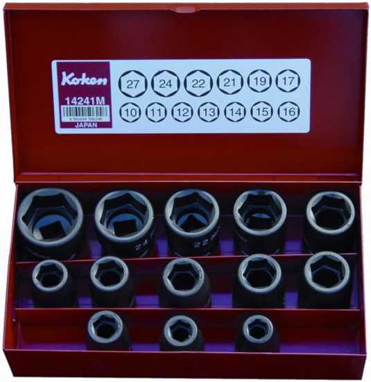 Koken 1/2" Drive 13 Piece Metric Impact Socket Set (Each)