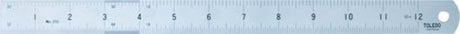 Toledo Stainless Steel Rule 2000mm with metric and imperial graduations, square end, round end with hanging hole for easy storage.