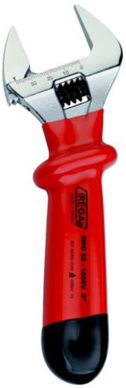 200mm adjustable insulated wrench with 39mm jaw capacity, 1000-volt safety handle, perfect for high voltage tasks.