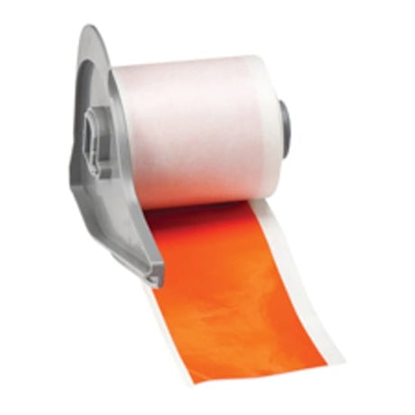 Bright orange BMP71 vinyl tape, 50mm wide and 15m long, for versatile indoor/outdoor applications and strong adhesive performance.