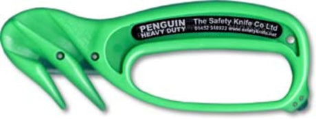 Penguin 900 Safety Knife: versatile cutting tool with ergonomic grip, tape cutter, and durable dual knife heads for efficiency.