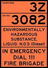 Dangerous Goods Labels | Diesel Trailer Pack W250mm x H250mm - Standard