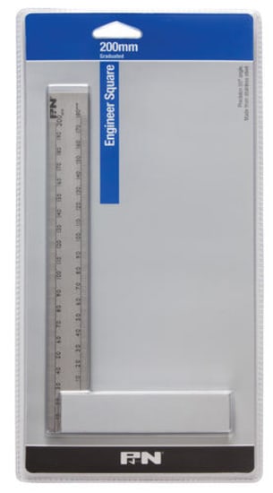 P&N S/S Precision Engineers Square 200mm with stainless steel blade and carbon steel handle for accurate measurements in engineering.