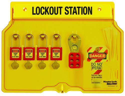Master Lock 1482B Covered Lockout Station Unfilled Wall Mounted 4 Locks Capacity