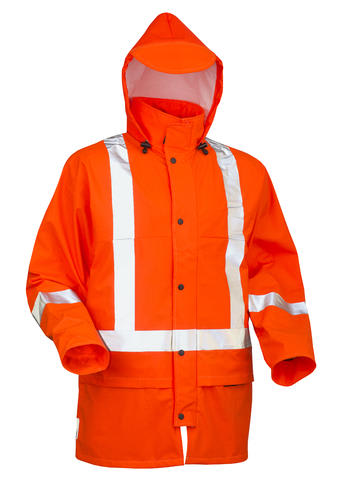 Tornado, TTMC PU/PVC Jacket - Fluro Orange - L