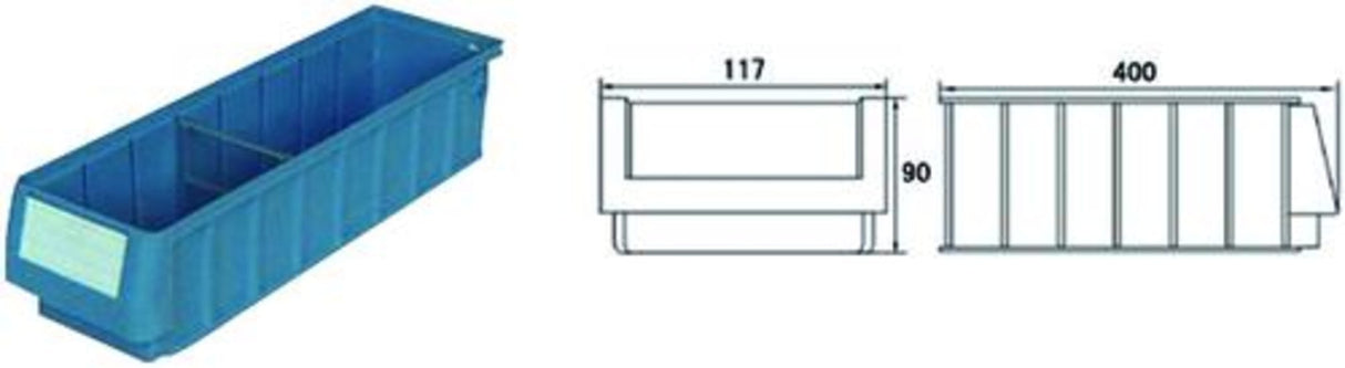 JBS Storage Bin PVC Small 117X400X90mm (Each)