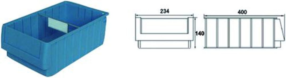 Large JBS storage bin made of durable PVC, measuring 234x400x140mm, perfect for organizing items in home or office.