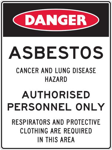 Danger Sign | Asbestos Authorised Personnel Only W450mm x H600mm  -