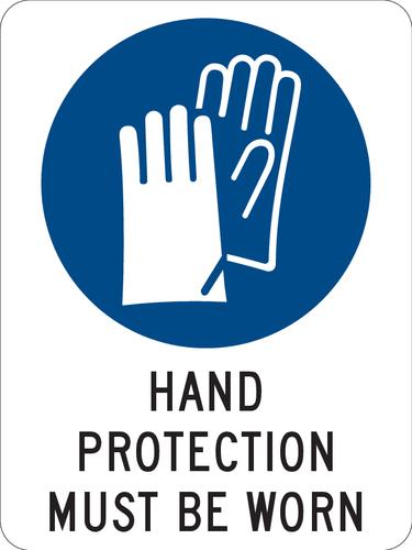 Mandatory Sign | Hand Protection W225mm x H300mm (Single Sided) - Standard