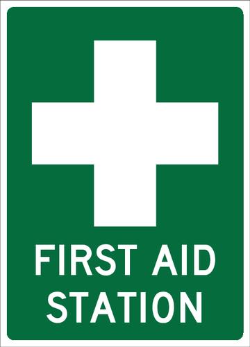Emergency Info Sign | First Aid Station W180mm x H250mm (Single Sided)