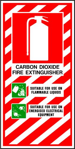 Fire Extinguisher Sign | Carbon Dioxide, Large W300mm x H600mm (Single Sided)