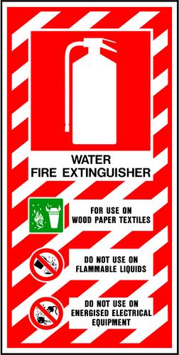 Fire Sign | Water Fire Extinguisher, Large W300mm x H600mm (Single Sided)