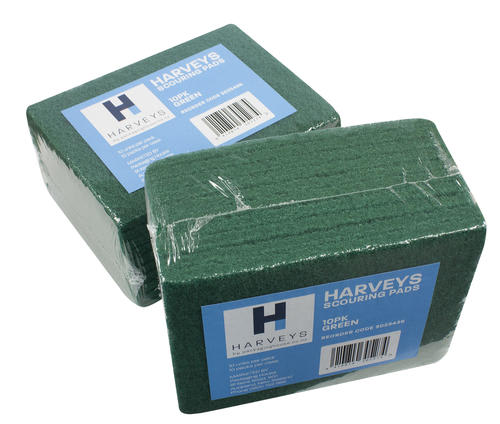 Harveys Green Scour Pad 10 (Pack of 10)