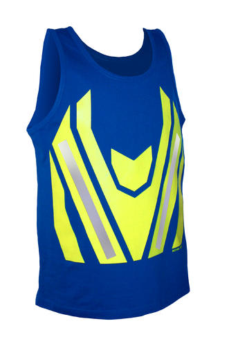 Cotton Reflective Workbrite Singlet - Black - XL