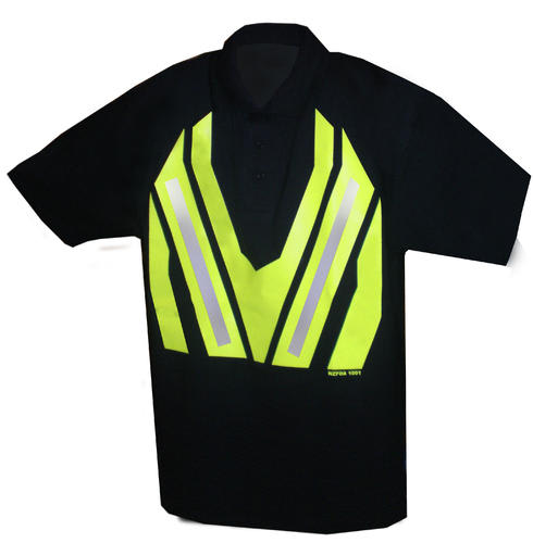 Cotton Reflective Workbrite polo - Black - XL