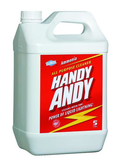 Handy Andy All Purpose Cleaner 5L bottle, ideal for tackling grime on all washable surfaces, safe for family and pets.