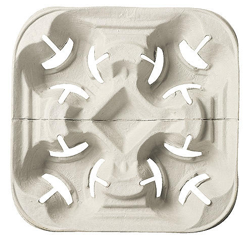 4 Cup Perforated Carry Trays 25 (Pack)