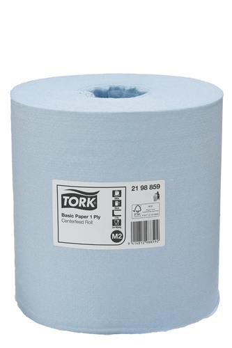 Tork M2 Basic Centrefeed Paper Roll 1 Ply Blue 300m