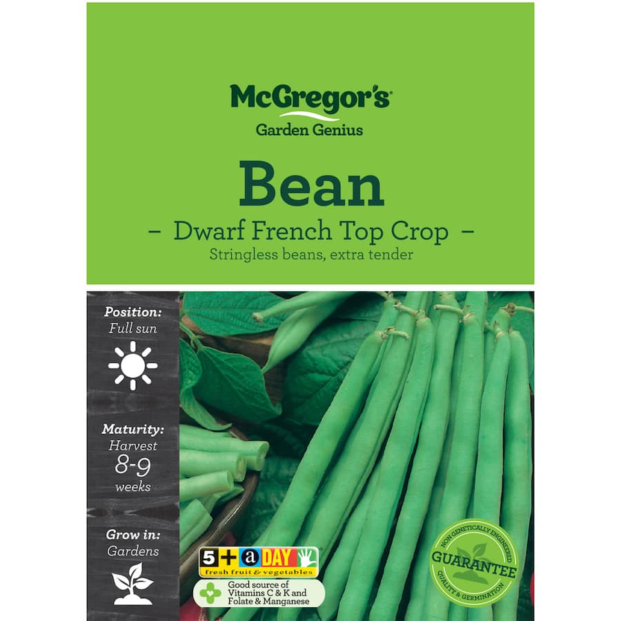 Mcgregors Vegetable Seeds Beans Dwarf French Top