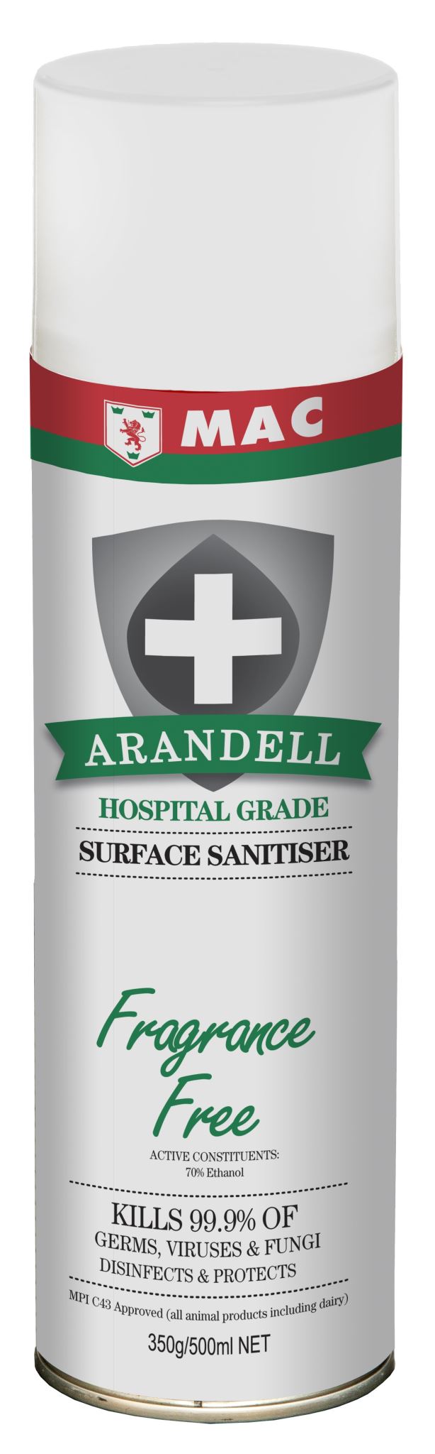 Arandell Surface Sanitiser Fragrance Free 500ml - MAC