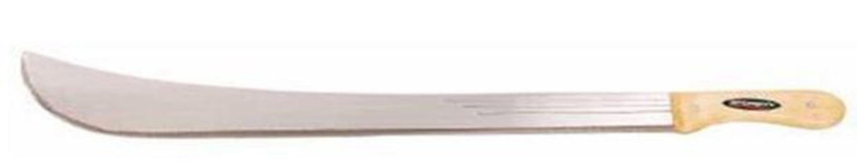 20-inch machete with a durable wooden handle, perfect for outdoor tasks like clearing trails and chopping vegetation.