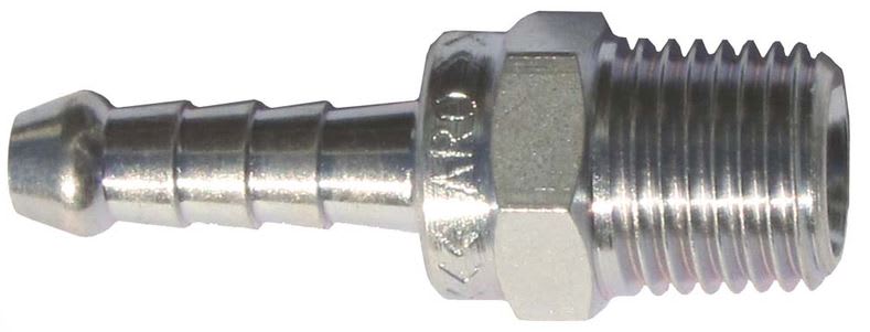 ARO Tailpiece 1/4" BSPM x 6mm Hosetail (Each)