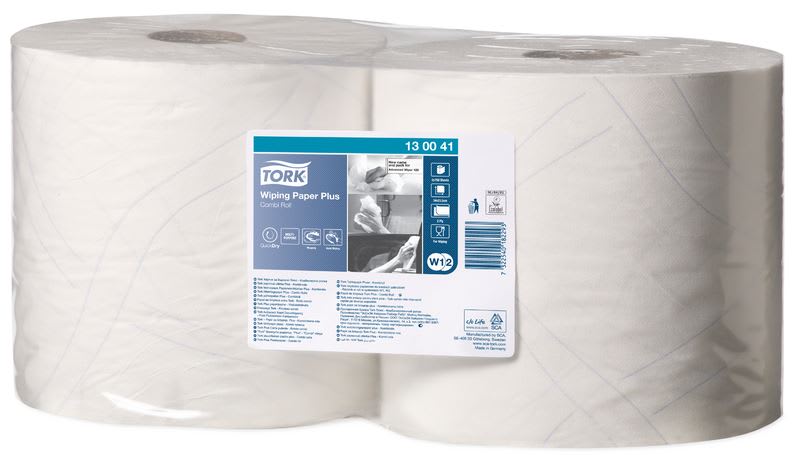 Tork W1,2 Wiping Paper Plus Combi Roll White 23cm x 255m 2 Rolls