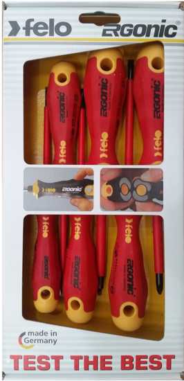Felo 7 Piece 1000V Ergonic Screwdriver Set-Pk
