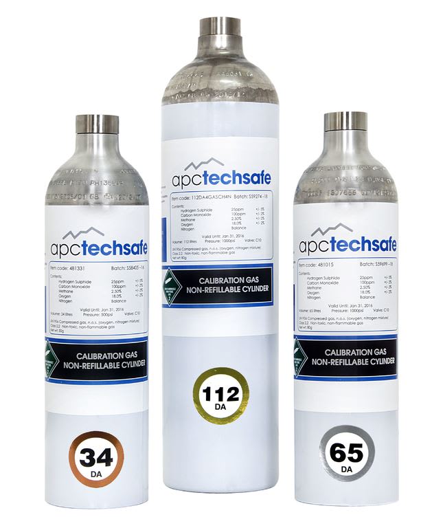 CAC Calibration & Bump Test Gas 112 Quad Gas Mixes