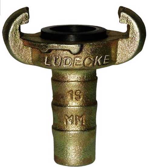 Ludecke Claw Coupling Type A 2 Lug Hose Tail 25mm-Each