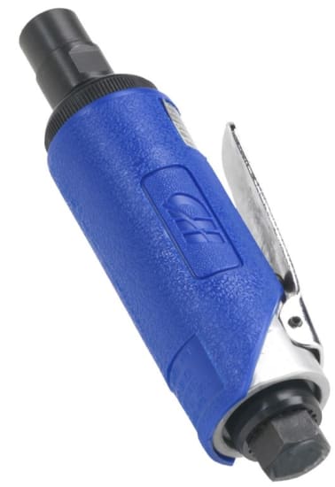 Compact Campbell Hausfeld Air Die Grinder features 25,000 RPM, soft grip handle, and easy bit replacement for precision tasks.