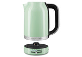 Stylish KitchenAid Electric Kettle in Empire Pistachio, featuring variable temperature control and a drip-free spout.