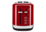 KitchenAid 2 Slice Toaster in Empire Red with extra wide slots and 7 shade settings for perfect toast and versatile functions.