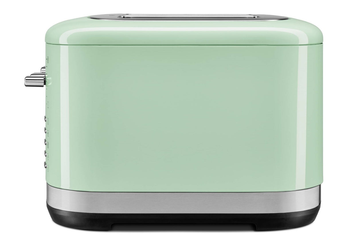 Pistachio KitchenAid 4 Slice Toaster with extra wide slots and 7 shade settings for perfect toasting.