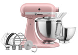 Artisan Tilt Head Stand Mixer Kitchen Aid KSM195 in Dried Rose, featuring 4.7L capacity, 10 speeds, and versatile attachments.