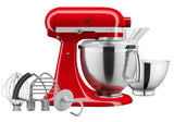 Artisan Tilt Head Stand Mixer in Empire Red with 4.7L capacity, 10 speeds, and 5 accessories for versatile baking.