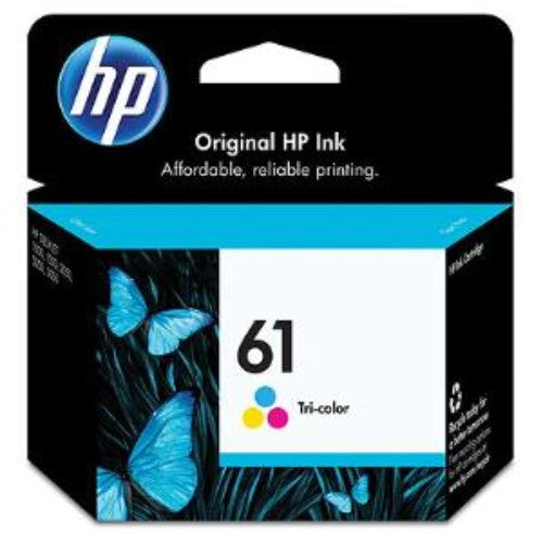 HP 61 Tri-Colour Ink Cartridge, featuring cyan, magenta, and yellow for vibrant color printing up to 165 pages.