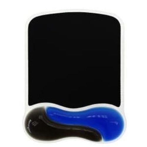 Duo Gel Mouse Wristrest Wave in blue and dark smoke, offering ergonomic support, ventilation, and easy cleaning for comfort.