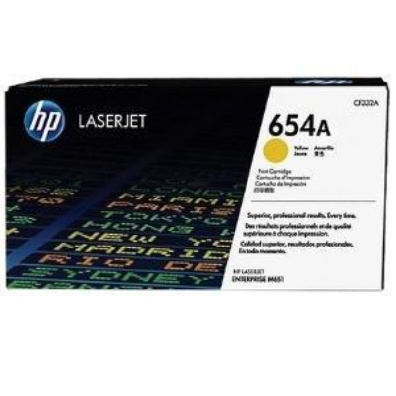 HP 654A Toner Cartridge - Yellow - Laser - 15000 Pages