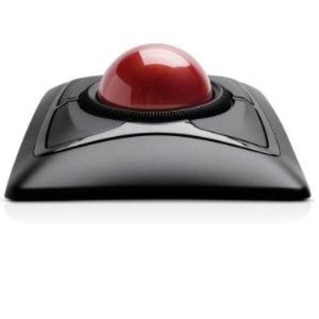 Wireless trackball mouse with ergonomic wrist rest, customizable settings, and smooth DiamondEye optical tracking.