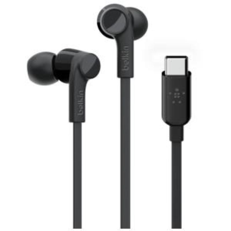 Belkin Headphone - Black - USB Type C - Wired - Over-the-head