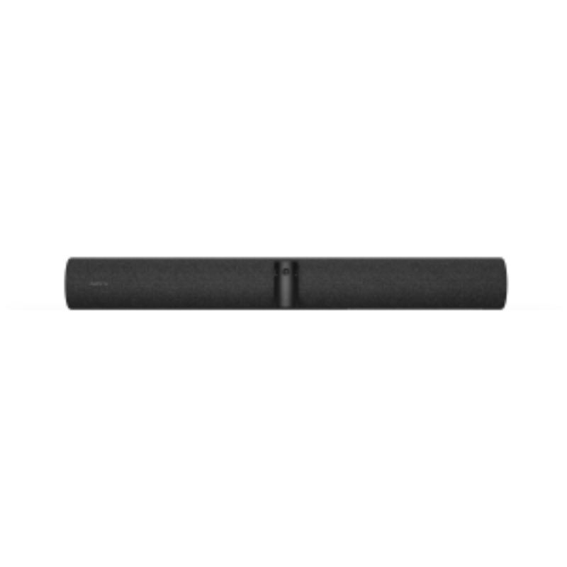 Jabra PanaCast 50 Black video bar with 3 cameras for 180-degree views and real-time speaker tracking in meetings.