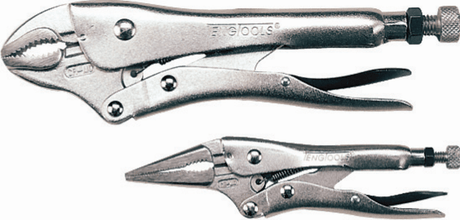 Teng 2 Piece Power Grip Plier Set featuring 10-inch and 6-inch pliers, crafted from durable Chrome Vanadium steel.